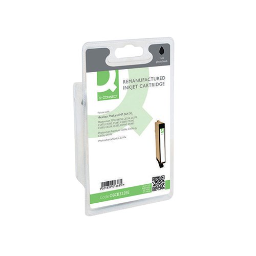 Q-Connect HP 364XL Remanufactured Photo Black Inkjet Cartridge High Yield CB322EE