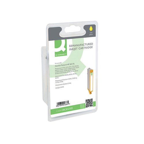 Q-Connect HP 364XL Remanufactured Yellow Inkjet Cartridge High Yield CB325EE
