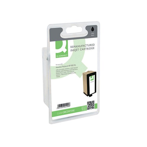OBCD975AE | Keep things simple and save money with this outstanding quality Q-Connect ink cartridge for your HP printer. This pack contains 1 x 34ml black high yield ink cartridge.