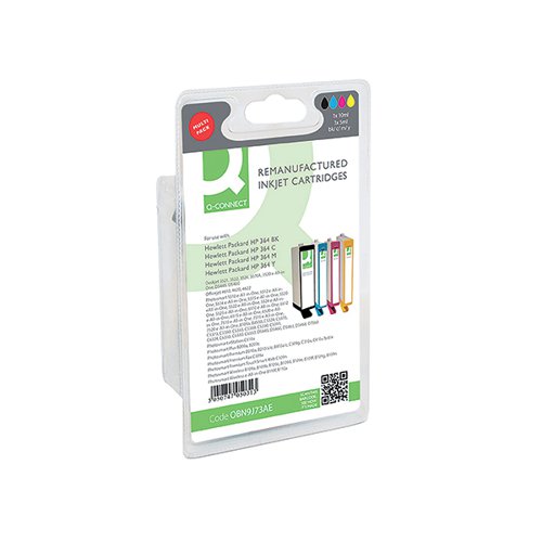 Q-Connect HP 364 Compatible Ink Cartridges Multipack Black/CMY N9J73AE-COMP OBN9J73AE