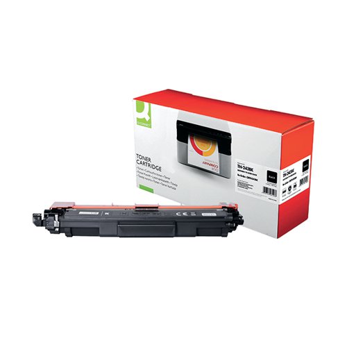 OBTN243BK | This Q-Connect laser toner cartridge is compatible with Brother printers. With a print yield of 1,000 pages this substitute cartridge produces excellent print results from the first page to the last.