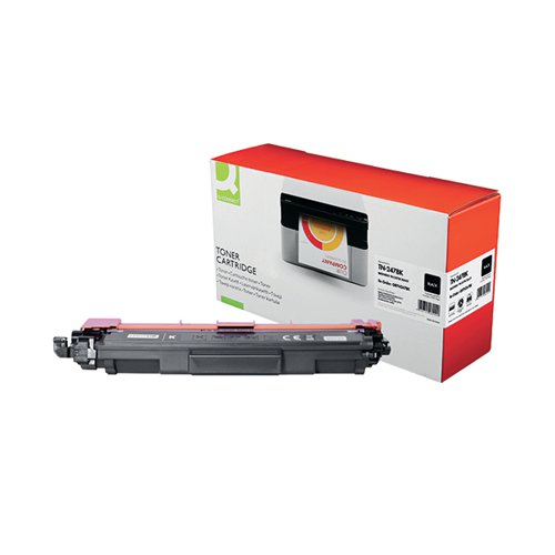 OBTN247BK | This Q-Connect laser toner cartridge is compatible with Brother printers. With a print yield of 3,000 pages this substitute cartridge produces excellent print results from the first page to the last.
