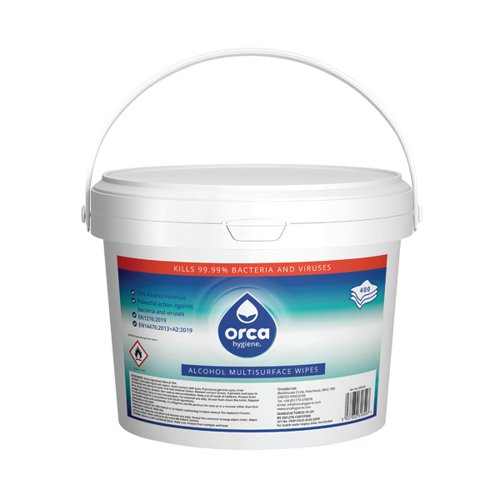 Orca 70 Percent Alcohol Disinfectant Wipes (Pack of 400) ORC201