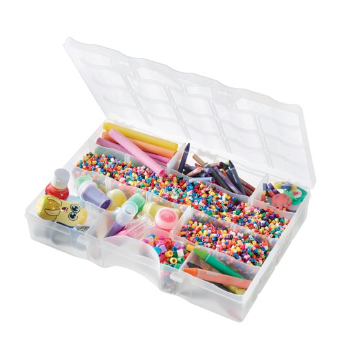 Smartstore Organiser Large for keeping small items in order. The small, removable compartments can be used to store items such as screws, nuts, nails, sewing accessories, hair accessories, fishing equipment or other craft accessories. BPA free and food approved. It has a smooth surface and is easy to clean. Made from recyclable material.
