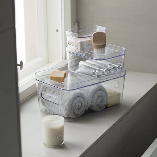SmartStore Compact Storage Box Small 140x200x75mm 1.5L Clear 10690 - Orthex Group - OT10690 - McArdle Computer and Office Supplies