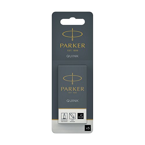 Parker Quink Permanent Ink Cartridge 12x5 Black (Pack of 60) S0881570
