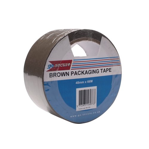GoSecure Packaging Tape 50mmx66m Brown (Pack of 6) PB02296 PB02296