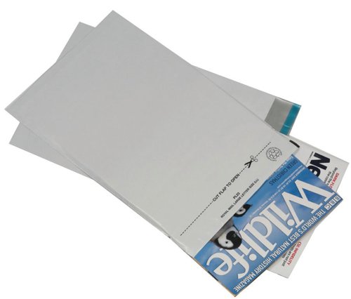 PB11126 | Made from 100% recyclable material, the GoSecure grey lightweight polythene envelope is ideal for people that care about the environment as much as their business. Designed to be durable and tough, the polythene construction prevents ripping and tearing when in transit, keeping your contents as safe as possible. This 100 pack of envelopes measuring 440 x 320mm are opaque in colour for confidentiality with a peel and seal closure.
