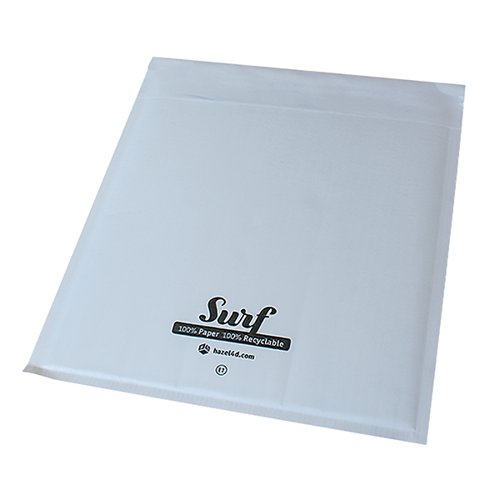 These padded Surf envelopes are 100% recyclable and made of paper inside and out. Just as strong as bubble mailers, the corrugated paper lining offers the same level of protection. Measuring 110mm x 165mm, these A000 envelopes are supplied in a pack of 200.