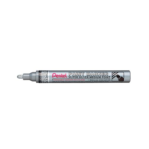 Pentel Paint Marker Medium Silver (Pack of 12) MMP10-Z PE01822