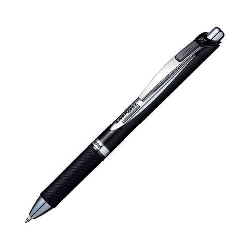 Pentel EnerGel Permanent Security Pen Medium Black Pack of 12 BLP77-AX