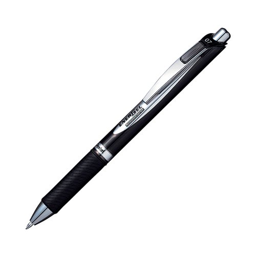 PE01984 Pentel EnerGel Permanent Security Pen Medium Black (Pack of 12) BLP77-AX