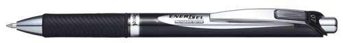 Filled with waterproof and light-fast permanent ink this fine point retractable liquid gel pen from Pentel is ideal for use on cheques contracts and archival documents. The super smooth permanent ink is also quick drying helping to prevent smudges on official documentation. The fine 0.7mm tip writes a 0.35mm line width. This pack contains 12 black pens.