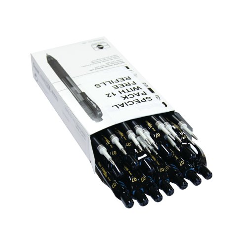 Pentel EnerGel X Retractable Gel Pen Medium Black (Pack of 12) BL107-AX - PE05953