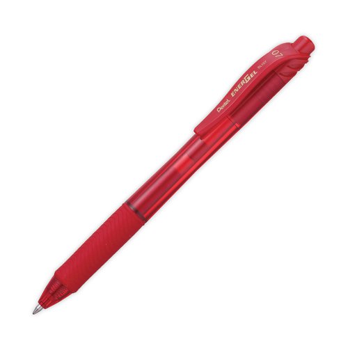 Pentel EnerGel X Retractable Gel Pen Medium Red (Pack of 12) BL107/14-B PE05954 Buy online at Office 5Star or contact us Tel 01594 810081 for assistance