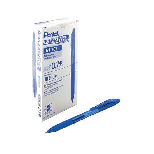 Pentel EnerGel X Retractable Gel Pen Medium Blue 12 Pack BL107/14-C