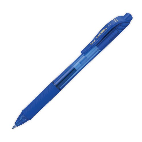 Pentel EnerGel X Retractable Gel Pen Medium Blue (Pack of 12) BL107/14-C PE05955 Buy online at Office 5Star or contact us Tel 01594 810081 for assistance