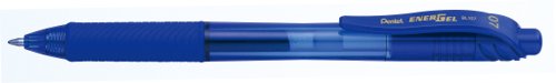 PE11958 | This Pentel EnerGel X pen features a barrel with a soft rubber grip for comfort in use and a convenient retractable design. With revolutionary liquid gel ink the EnerGel formula is quicker drying and smoother flowing than ordinary gel ink giving a similar sensation to liquid ink. The 0.7mm tip writes a 0.35mm line width for general use at home work or at school. Made from 84% recycled plastic this pack of 2 refillable pens is supplied in plastic free packaging.