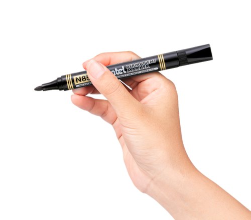 Pentel N850 Permanent Marker Bullet Tip Black (Pack of 12) N850T12-A PE14154 Buy online at Office 5Star or contact us Tel 01594 810081 for assistance