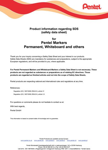 PE34585 Pentel N60 Permanent Marker Chisel Assorted (Pack of 4) N60-PRO4ABCEU