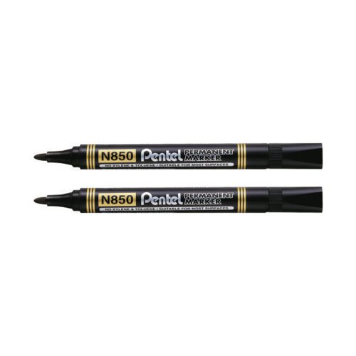Pentel N850 Permanent Bullet Marker Black (Pack of 12) 2 for 1 PE811470