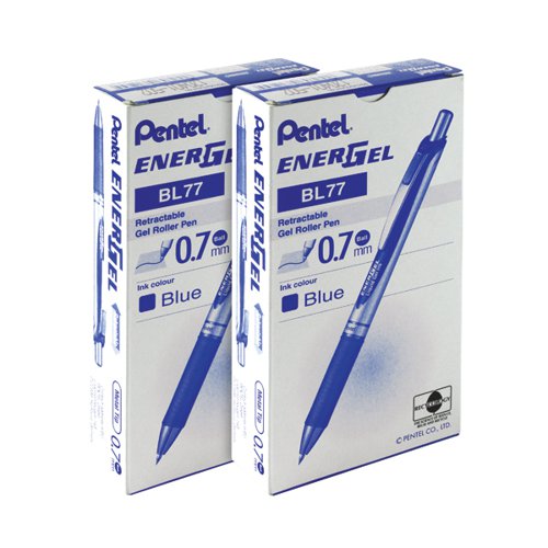 Pentel Energel XM Retractable Liquid Gel Pen Blue (Pack of 12) 2For1