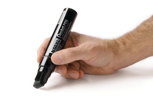 This heavy duty Pentel N50XL Jumbo Marker features a hard-wearing chisel tip and an extra large ink capacity for long lasting use. The permanent ink is waterproof which is ideal for marking and labelling in industrial environments. The jumbo felt tip writes a variable line width of 2.0 - 14.0mm for both fine and bold marking. This pack contains 6 markers with black ink.