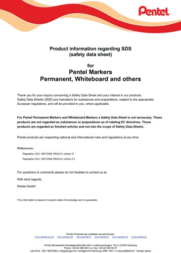 Pentel N50XL Marker Chisel Tip Black (Pack of 6) N50XL-A - Pentel Co - PEM180BK - McArdle Computer and Office Supplies