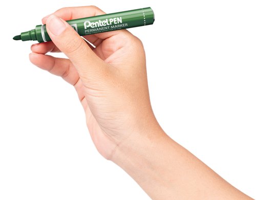 Pentel N50 Permanent Green Marker Bullet Tip (Pack of 12) N50-D Permanent Markers PEN50GN
