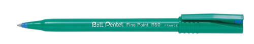 This Pentel Ball Rollerball Pen features a medium 0.8mm cushioned ball tip with smooth flowing water-based ink. The environmentally friendly pen contains water based ink and is made from 77% recycled materials excluding the ink. This pack contains 12 rollerball pens with distinctive green barrels and blue ink.