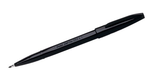 This fibre tip Pentel Sign Pen features non-permanent water based ink and writes a 2.0mm line width. Perfect for graphics and illustrations the environmentally friendly pen is made from 83% recycled materials excluding the ink. This pack contains 12 black pens.