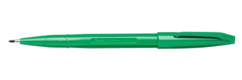 This fibre tip Pentel Sign Pen features non-permanent water based ink and writes a 2.0mm line width. Perfect for graphics and illustrations the environmentally friendly pen is made from 83% recycled materials excluding the ink. This pack contains 12 green pens.