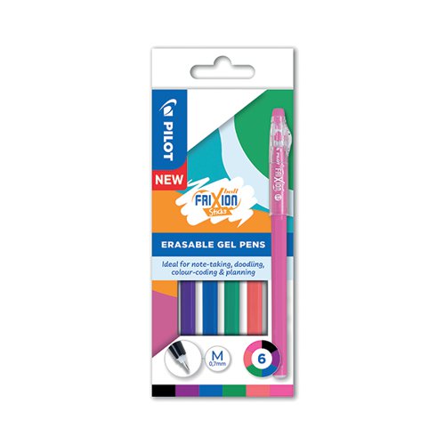 Pilot FriXion Ball Stick Erasable Gel Pens Wallet Assorted (Pack of 6) 5012052061965 PI06196 Buy online at Office 5Star or contact us Tel 01594 810081 for assistance