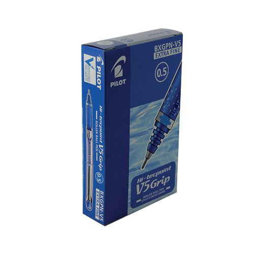 Pilot V5 Grip Liquid Ink Rollerball 0.3mm Blue (Pack of 12) 1021012003