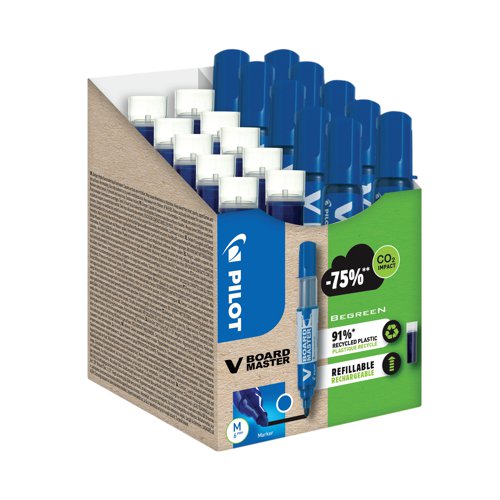 Pilot V-Board Master 10 Drywipe Markers 10 Refills Medium Tip Blue (Pack of 20) WLT556282 PI55628 Buy online at Office 5Star or contact us Tel 01594 810081 for assistance