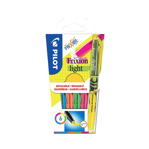 Pilot FriXion Light Erasable Highlighters Assorted Pack of 6 WLT572565