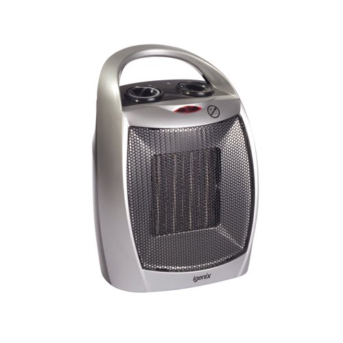 Igenix Ceramic Fan Heater 1800W Silver IG9030 PIK02666