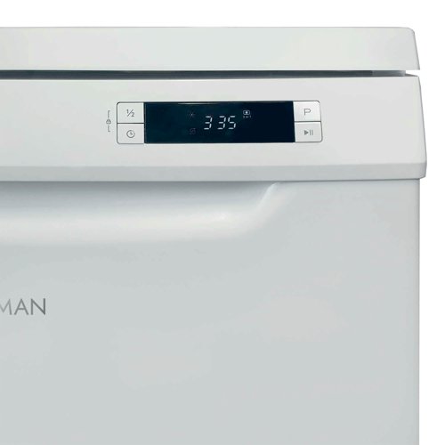 Compact enough to fit into virtually any kitchen, this freestanding dishwasher is packed with features. Able to accommodate a generous 12 place settings, it has 6 wash programmes. It also comes with a cutlery basket, an easy clean filter and indicators to let you know when the salt and the rinse aid need to be topped up. With a clean, white finish, this dishwasher has an energy rating of E.