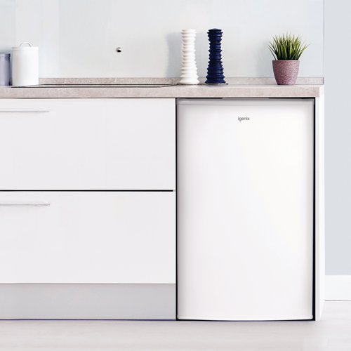 PIK06243 | This is a sleek under-counter fridge designed for households, student accommodation and office environments where space is a premium. It has been designed to fit neatly under the counter and has adjustable feet to keep it stable on any surface, with reversible door for extra versatility. 80 litre storage capacity, divided as 69 litre fridge and 11 litre ice box. Comprises of one adjustable glass shelf, one balcony shelf, one bottle shelf and ice box compartment.Product Dimensions: H840 x W480 x D500mm. Energy efficiency rating of F.