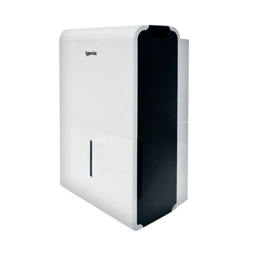 The Igenix IG9851 is a large portable dehumidifier and is capable of extracting up to 50 litres of moisture from the air per day. Its suitable for large spaces up to 115 square metres. Featuring 2 dehumidifying modes, 2 fan speeds and can either be used with either continuous drainage or auto shut off when the 6 litre tank is full. The rolling castors make it easy to manoeuvre, along with a built in carry handle.