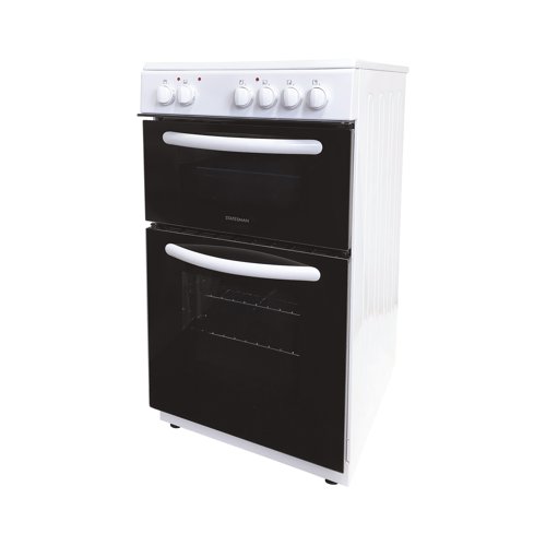 Statesman Electric Cooker Double Oven 50cm White EDC50W PIK06919 Buy online at Office 5Star or contact us Tel 01594 810081 for assistance