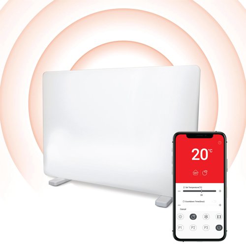 Igenix 2000W Smart Glass Panel Heater White IG9521WIFI