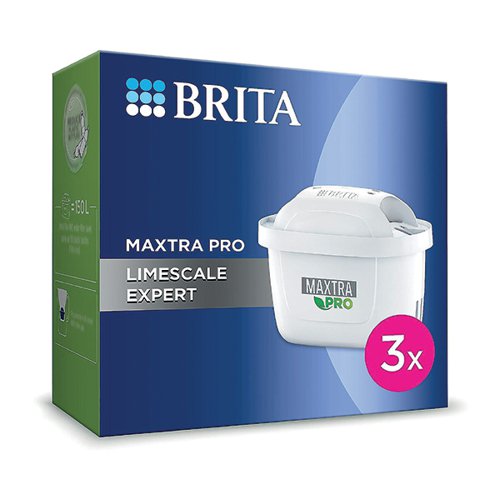 Brita filtered tap water not only tastes pure and fresh, but also reliably protects kitchen appliances from limescale, helping your kettle and coffee machine last longer. Brita is a sustainable alternative to bottled mineral water and also super convenient. BRITA provides you and your family with freshly filtered water and will give you fuller flavoured, better tasting cold and hot drinks. Innovative 4-stage filtration with ion exchanger pearls and natural activated carbon from coconut shells. Specifically useful in regions with hard to very hard water, the MAXTRA PRO limescale expert reduces limescale +50% more effectively than the Brita MAXTRA PRO All-In-1 cartridges and reduces taste-impairing chlorine and metals like lead and copper. All BRITA cartridges are recyclable.