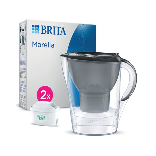 Brita Marella Water Filter Jug 2.4L Cool Graphite + 2 Cartridges 1051134 - PIK12439
