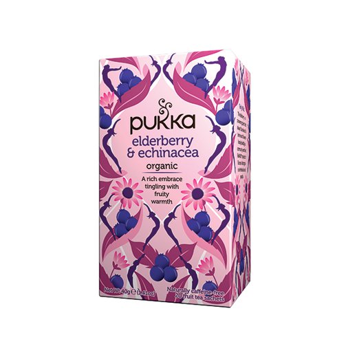 Pukka Elderberry and Echinacea Tea Bags Organic (Pack of 20) 05060229011480
