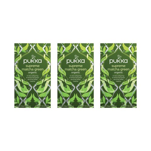 Pukka Supreme Green Matcha Fairtrade WWF Tea Pk20 Buy 2 Get FOC 1 Pack of 20