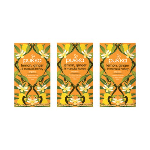 Pukka Lemon/Ginger/Manuka Tea Pk20 Buy 2 Packs Get FOC 1 Pack of 20