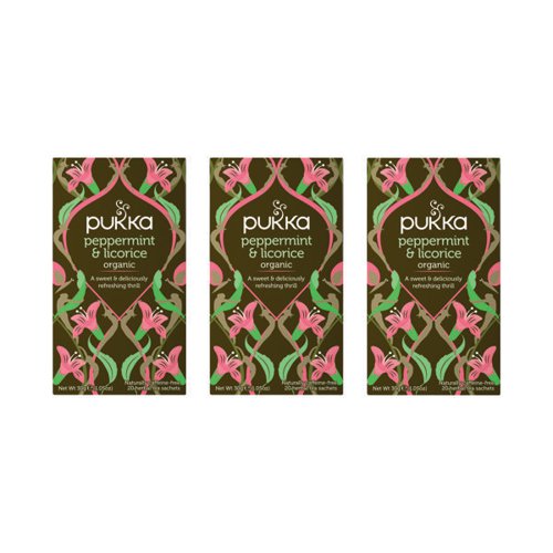 Pukka Peppermint/Liquorice Tea Pk20 Buy 2 Packs Get FOC 1 Pack of 20
