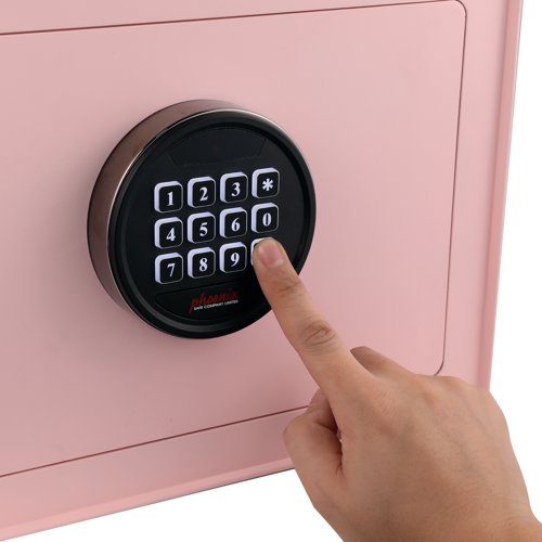 Phoenix Dream Home Safe with Electronic Lock Powder Coated Pastel Pink DREAM1P - PN01012