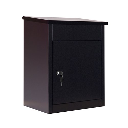 Phoenix Top Loading Parcel Box with Key Lock Black PB0581BK